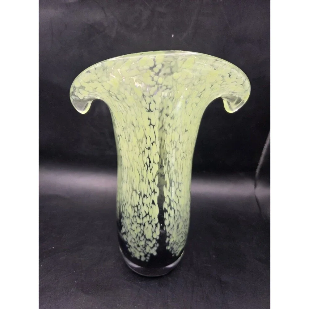 Black And Lime Green Teleflora Hand Blown 8
